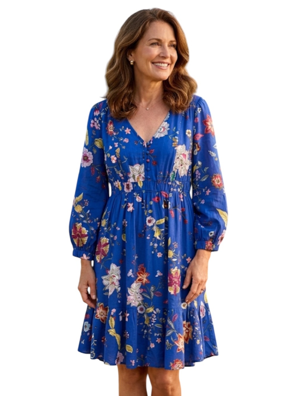 Anthropologie Maeve Maplewood Blue Floral V-Neck Shirred Dress S Cottagecore
J